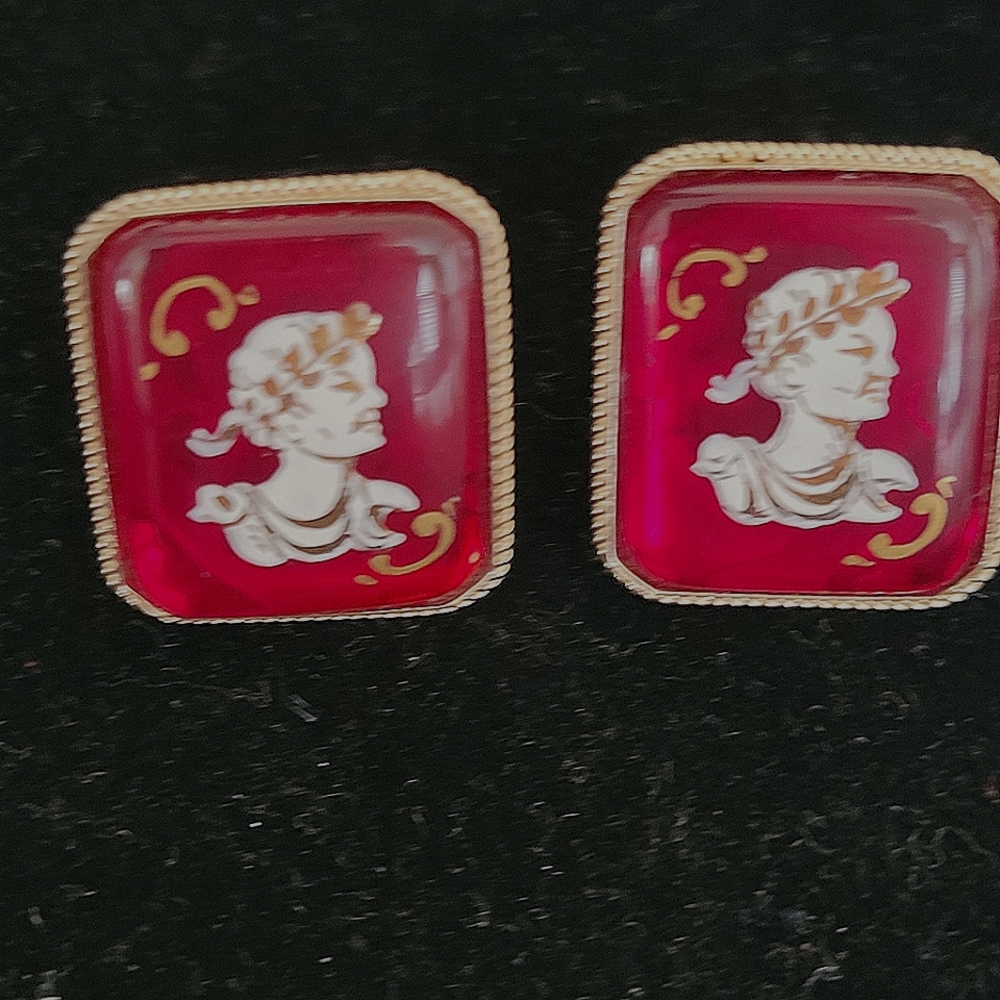 Vtg Cufflinks W/Caesar. Made In Italy